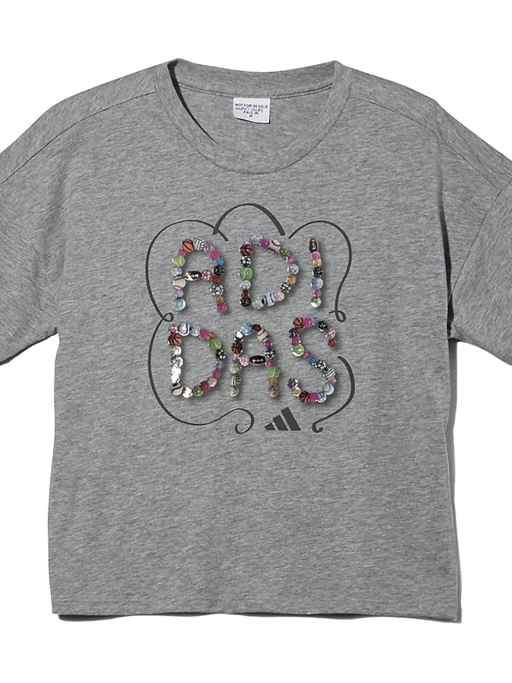 Adidas Girls' Drop Shoulder Heather Short Sleeve Tee | Girls Size Medium